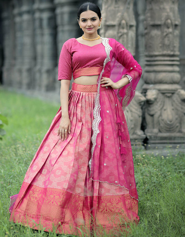 Pink Dola Silk Lehenga Choli