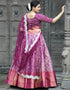 Purple Dola Silk Lehenga Choli Back View