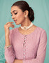 Pink Real Georgette Pant Suit Closure View
