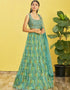 Rama Green Slub Silk Lehenga Choli Closure View