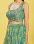 Rama Green Slub Silk Lehenga Choli Salwar Kameez