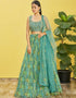 Rama Green Slub Silk Lehenga Choli
