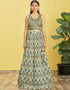 Green Slub Silk Lehenga Choli Closure View