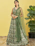 Green Slub Silk Lehenga Choli