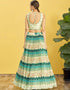 Pista Slub Silk Lehenga Choli Back View