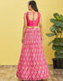 Pink Slub Silk Lehenga Choli Back View