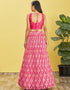 Yellow Slub Silk Lehenga Choli Back View