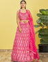 Pink Slub Silk Lehenga Choli