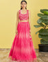 Pink Slub Silk Lehenga Choli Closure View