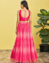 Pink Slub Silk Lehenga Choli Back View