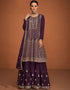 Wine Premium Chinon Silk Palazzo Suit Closure View