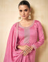 Pink Premium Silk Palazzo Straight Back View