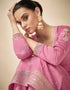 Pink Premium Silk Palazzo Straight Salwar Kameez
