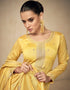 Yellow Premium Silk Palazzo Straight Back View