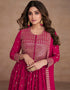 Pink Real Georgette Palazzo Straight Closure View
