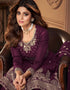 Wine Real Georgette Sharara Suit Closure View