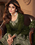 Mehendi Green Real Georgette Sharara Suit Closure View