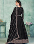 Black Art Silk Pant Anarkali Back View