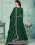 Green Art Silk Pant Anarkali Back View