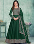 Green Art Silk Pant Anarkali