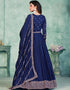 Blue Art Silk Pant Anarkali Back View