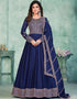 Blue Art Silk Pant Anarkali