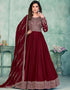 Maroon Art Silk Pant Anarkali
