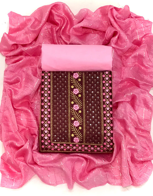 Burgundy Slub Cotton Pant Straight Closure View