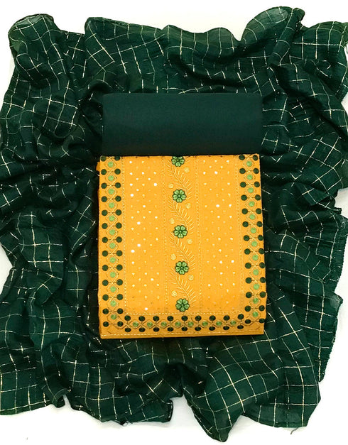 Yellow Slub Cotton Pant Straight Closure View