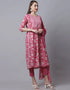 Pink Cotton Pant Suit Back View