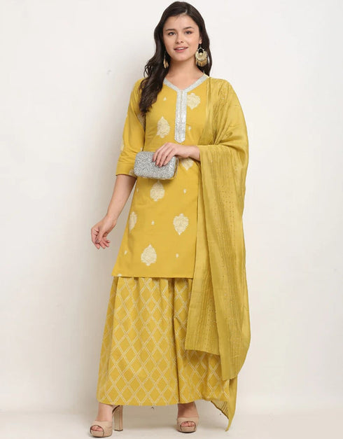Yellow Cotton Palazzo Suit
