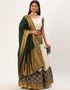 Off White Tafeta Silk Lehenga Choli Closure View