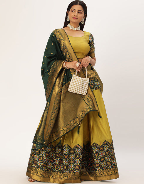 Multi Tafeta Silk Lehenga Choli