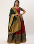 Maroon Tafeta Silk Lehenga Choli Closure View