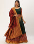 Green Tafeta Silk Lehenga Choli Closure View