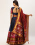Navy Blue Tafeta Silk Lehenga Choli Salwar Kameez