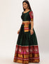 Green Tafeta Silk Lehenga Choli Back View