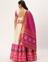 Off White Tafeta Silk Lehenga Choli Salwar Kameez