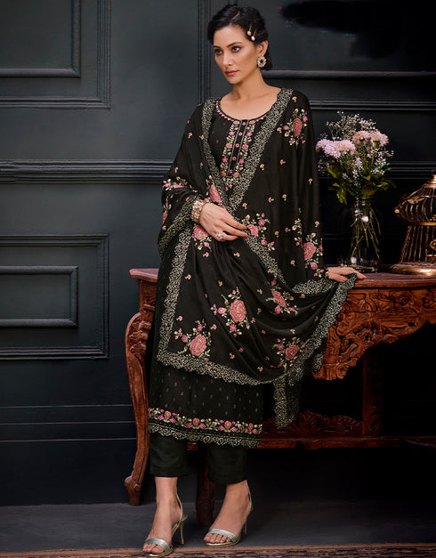 Black Georgette Pant Straight Closure View