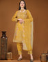 Indian Yellow Heavy Organza Pant Straight