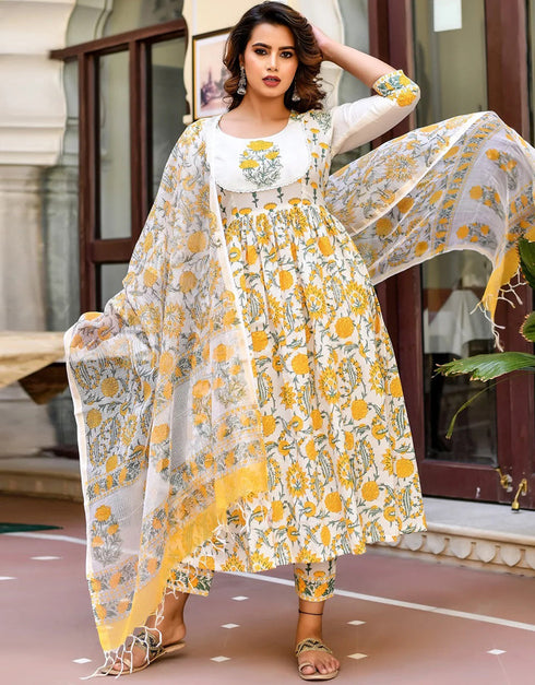 Multi Cotton Pant Straight Closure View