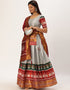 Grey Tafeta Silk Lehenga Choli Closure View