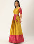 Yellow Tafeta Silk Lehenga Choli Closure View