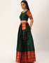 Green Tafeta Silk Lehenga Choli Closure View