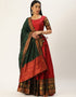 Maroon Tafeta Silk Lehenga Choli Closure View