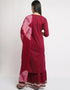 Maroon Cotton Sharara Straight Salwar Kameez