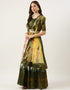 Green Dola Silk Lehenga Choli Closure View
