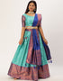 Rama Blue Lichi Silk Lehenga Choli