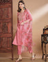 Traditional Function Wear Readymade Silk Blend Salwar Suit Pink Silk Blend Pant Straight Close-up View