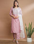 Traditional Function Wear Readymade Cotton Silk Blend Salwar Suit Baby Pink Cotton Silk Blend Pant Straight Close-up View